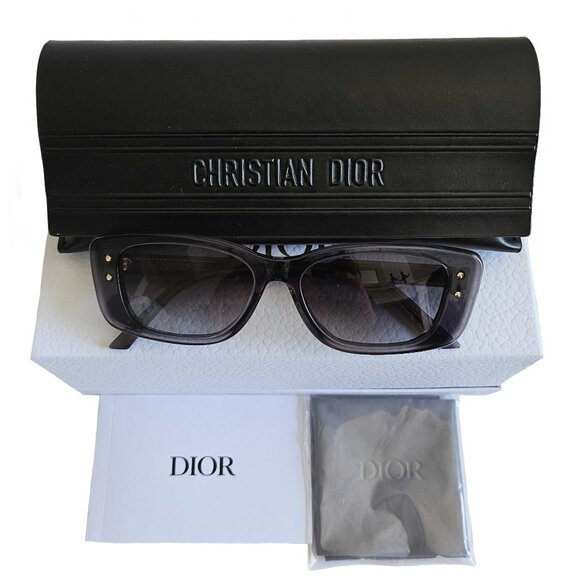 DIOR DIORHIGHLIGHT S21 RECTANGULAR-FRAME ACETATE SUNGLASSES - Picture 1 of 9